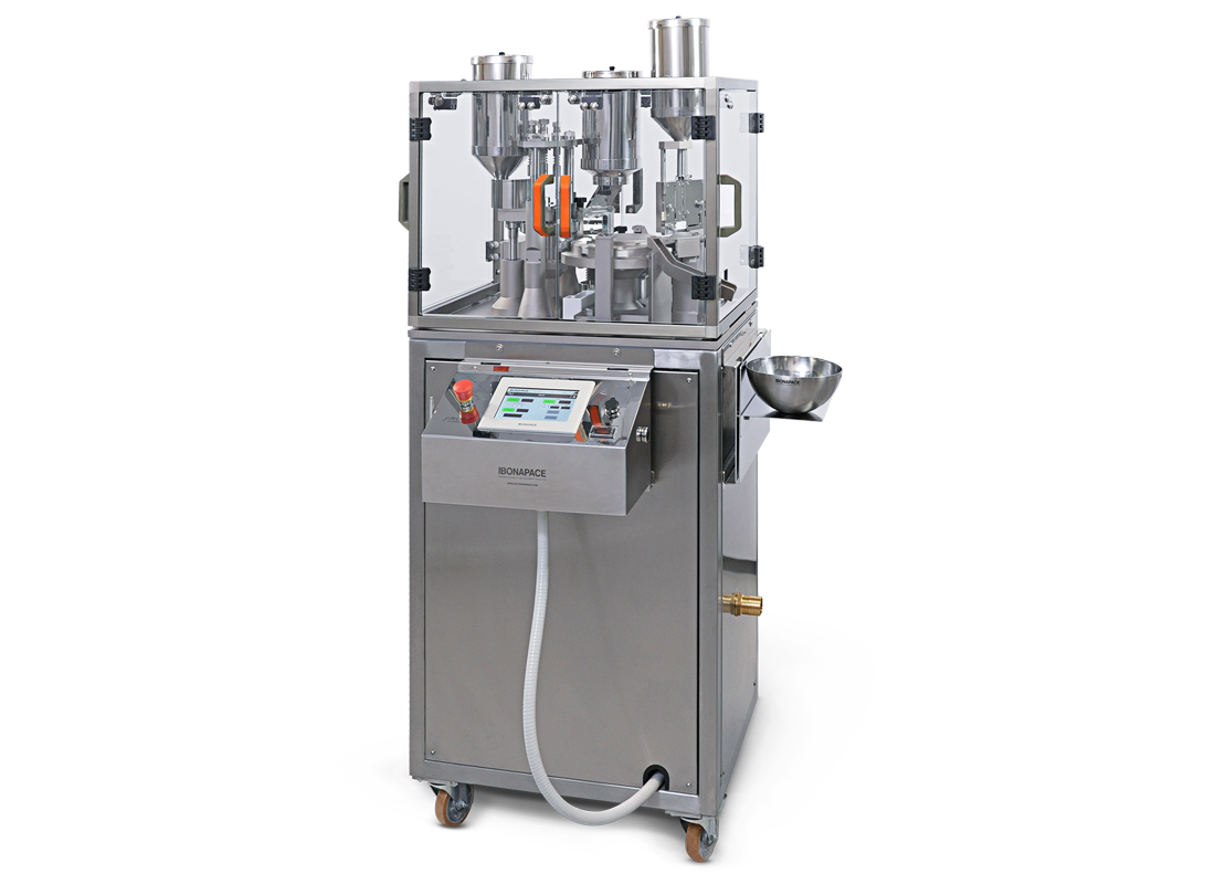 IN-CAP SE is the new automatic capsule filling machine with dosing devices for powders, pellets, single tablets, mini-tablets, capsule in capsule, liquids. Up to 3.000 caps per hour. DUST TIGHT and IP 55 version also available.